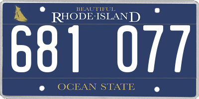 RI license plate 681077