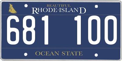 RI license plate 681100