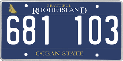 RI license plate 681103