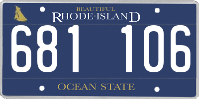 RI license plate 681106