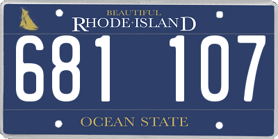 RI license plate 681107