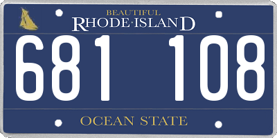 RI license plate 681108