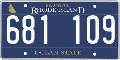 RI license plate 681109