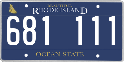 RI license plate 681111