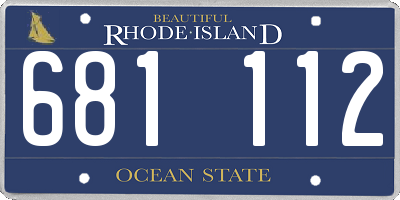 RI license plate 681112