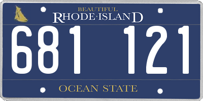 RI license plate 681121