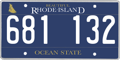 RI license plate 681132