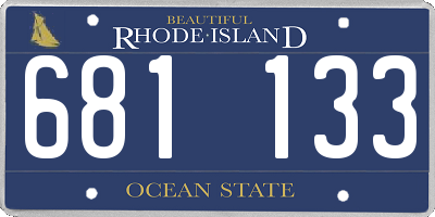RI license plate 681133