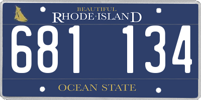 RI license plate 681134