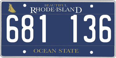 RI license plate 681136