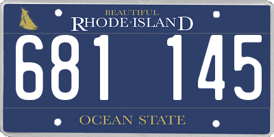 RI license plate 681145