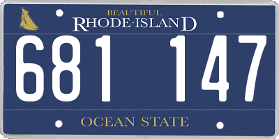 RI license plate 681147