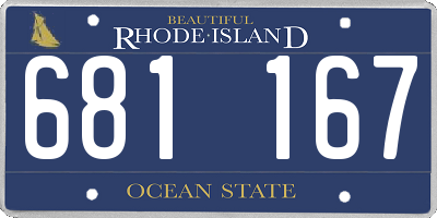 RI license plate 681167