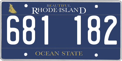 RI license plate 681182