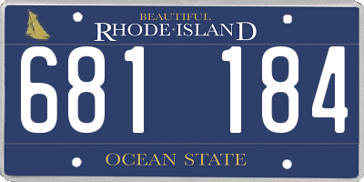 RI license plate 681184