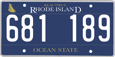 RI license plate 681189