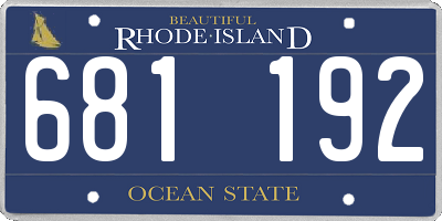 RI license plate 681192