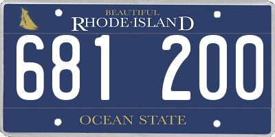 RI license plate 681200