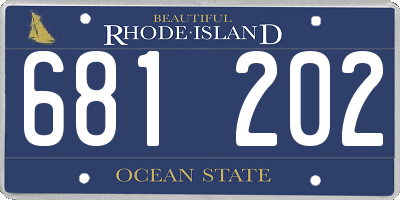 RI license plate 681202