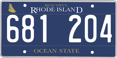 RI license plate 681204