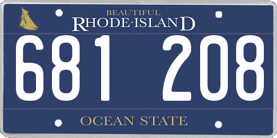 RI license plate 681208