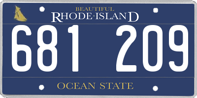 RI license plate 681209