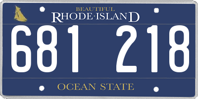 RI license plate 681218
