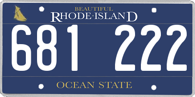 RI license plate 681222