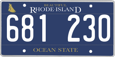 RI license plate 681230