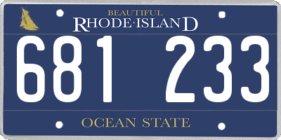RI license plate 681233
