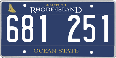 RI license plate 681251