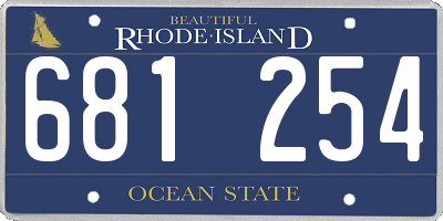 RI license plate 681254