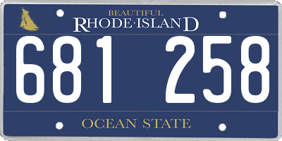 RI license plate 681258