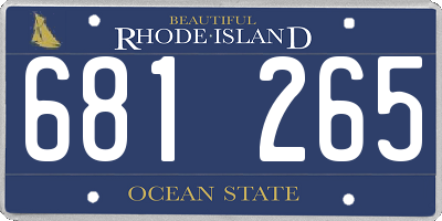 RI license plate 681265