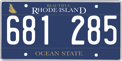 RI license plate 681285