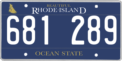 RI license plate 681289