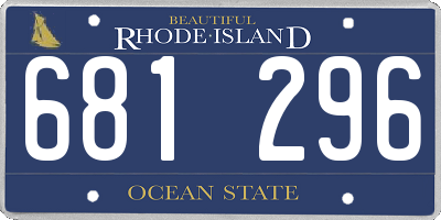 RI license plate 681296