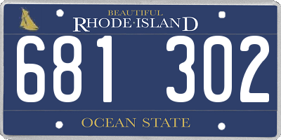 RI license plate 681302