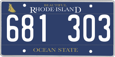 RI license plate 681303