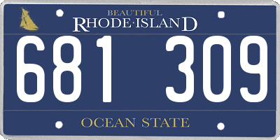 RI license plate 681309