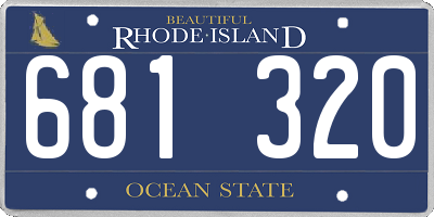 RI license plate 681320