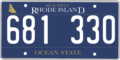 RI license plate 681330