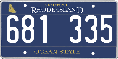 RI license plate 681335
