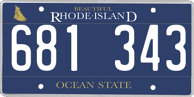 RI license plate 681343