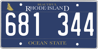 RI license plate 681344