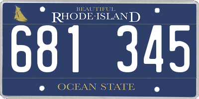 RI license plate 681345