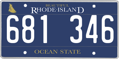RI license plate 681346