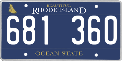 RI license plate 681360