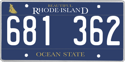 RI license plate 681362