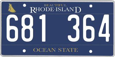 RI license plate 681364